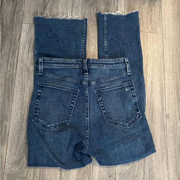 Rag & Bone Size 27 Dark Blue Casey High Rise Ankle Flare Jeans Inseam 26” - Picture 1 of 6